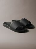 Negru Papuci Tip Sliders Cu Logo Si Design Conturat  Barbati
