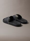 Negru Papuci Tip Sliders Cu Logo Si Design Conturat  Barbati