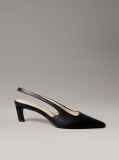 Negru Pantofi Cu Toc Tip Slingback Din Piele  Femei