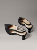 Negru Pantofi Cu Toc Tip Slingback Din Piele  Femei
