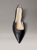 Negru Pantofi Cu Toc Tip Slingback Din Piele  Femei