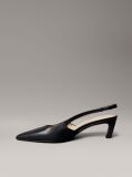 Negru Pantofi Cu Toc Tip Slingback Din Piele  Femei