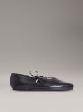 Black Leather Mary Jane Ballerinas  Women