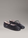 Black Leather Mary Jane Ballerinas  Women