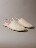 Bej Saboti Din Piele Cu Bareta Slingback Si Toc Deschis  Femei