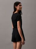 Negru Tricou Slim Din Bumbac Organic  Femei
