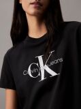Negru Tricou Cu Logo Monograma  Femei