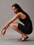 Negru Rochie Cami Slim Cu Monograma  Femei