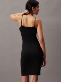 Negru Rochie Cami Slim Cu Monograma  Femei