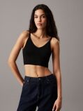 Negru Top Tip Bralette Din Tricot Elastic  Femei