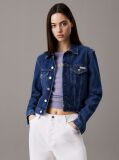 Denim Jacheta Denim Cropped Stil Anii 90  Femei