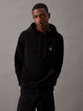 Black Cotton Blend Fleece Hoodie  Men
