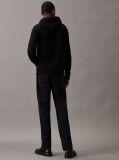 Black Cotton Blend Fleece Hoodie  Men