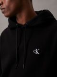 Black Cotton Blend Fleece Hoodie  Men