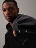 Black Cotton Blend Fleece Hoodie  Men
