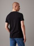 Negru Tricou Slim Cu Logo Monograma  Barbati