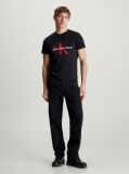 Negru Tricou Slim Cu Logo Monograma  Barbati