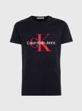 Negru Tricou Slim Cu Logo Monograma  Barbati