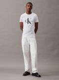 Alb Tricou Slim Cu Logo Monograma  Barbati