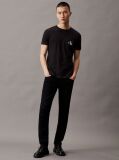 Negru Tricou Slim Cu Buzunar Si Logo Monograma  Barbati