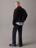 Black Cotton Twill Zip Up Jacket  Men