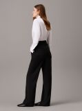 Alb Camasa Slim Din Material Elastic  Femei