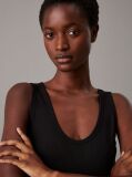 Negru Maiou Slim Cu Textura Rib  Femei