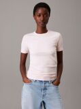 Pink Slim Ribbed Modal T-shirt  Women