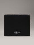 Black Leather RFID Billfold Wallet  Men