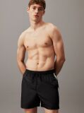 Black Medium Drawstring Swim Shorts - Logo Tape  Men