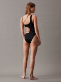 Black Cut Out Swimsuit - CK Micro Belt  Women