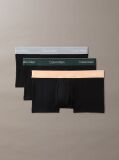Black 3 Pack Low Rise Trunks - Icon Cotton Stretch  Men