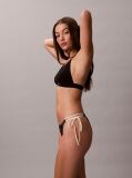 Black Halter Triangle Bikini Top - CK Monogram  Women