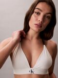 Alb Sutien De Baie Tip Triunghi Halter - CK Monogram  Femei