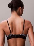 Negru Sutien Bralette Triunghi - Monograma Grafica Din Microfibra  Femei