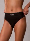 Black Stretch Thong - Graphic Monogram Microfibre  Women