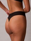 Black Stretch Thong - Graphic Monogram Microfibre  Women