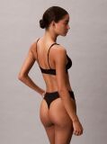 Black Stretch Thong - Graphic Monogram Microfibre  Women