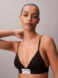 Black Lightly Lined Triangle Bralette - Heritage Classic Cotton Stretch  Women