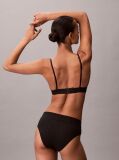 Black Lightly Lined Triangle Bralette - Heritage Classic Cotton Stretch  Women