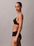 Black Lightly Lined Triangle Bralette - Heritage Classic Cotton Stretch  Women