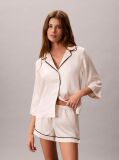 Alb Pantaloni Scurti De Pijama - Saten Sheen  Femei