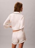 Alb Pantaloni Scurti De Pijama - Saten Sheen  Femei