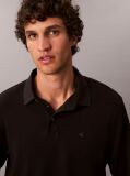 Black Supima Cotton Long Sleeve Polo Shirt  Men