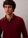 Red Supima Cotton Long Sleeve Polo Shirt  Men