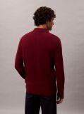 Red Supima Cotton Long Sleeve Polo Shirt  Men