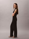 Black Plisse Pull-On Lounge Trousers  Women