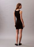 Negru Rochie Tip Rib Cu Logo Grafic  Femei