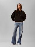Black Terry Cotton Sweatshirt  Women