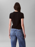 Negru Tricou Cu Maneca Scurta Si Guler Rotund Din Supima  Femei